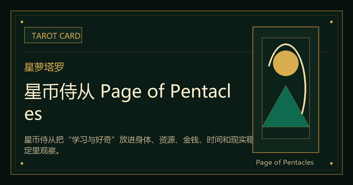 星币侍从 Page of Pentacles牌义视觉